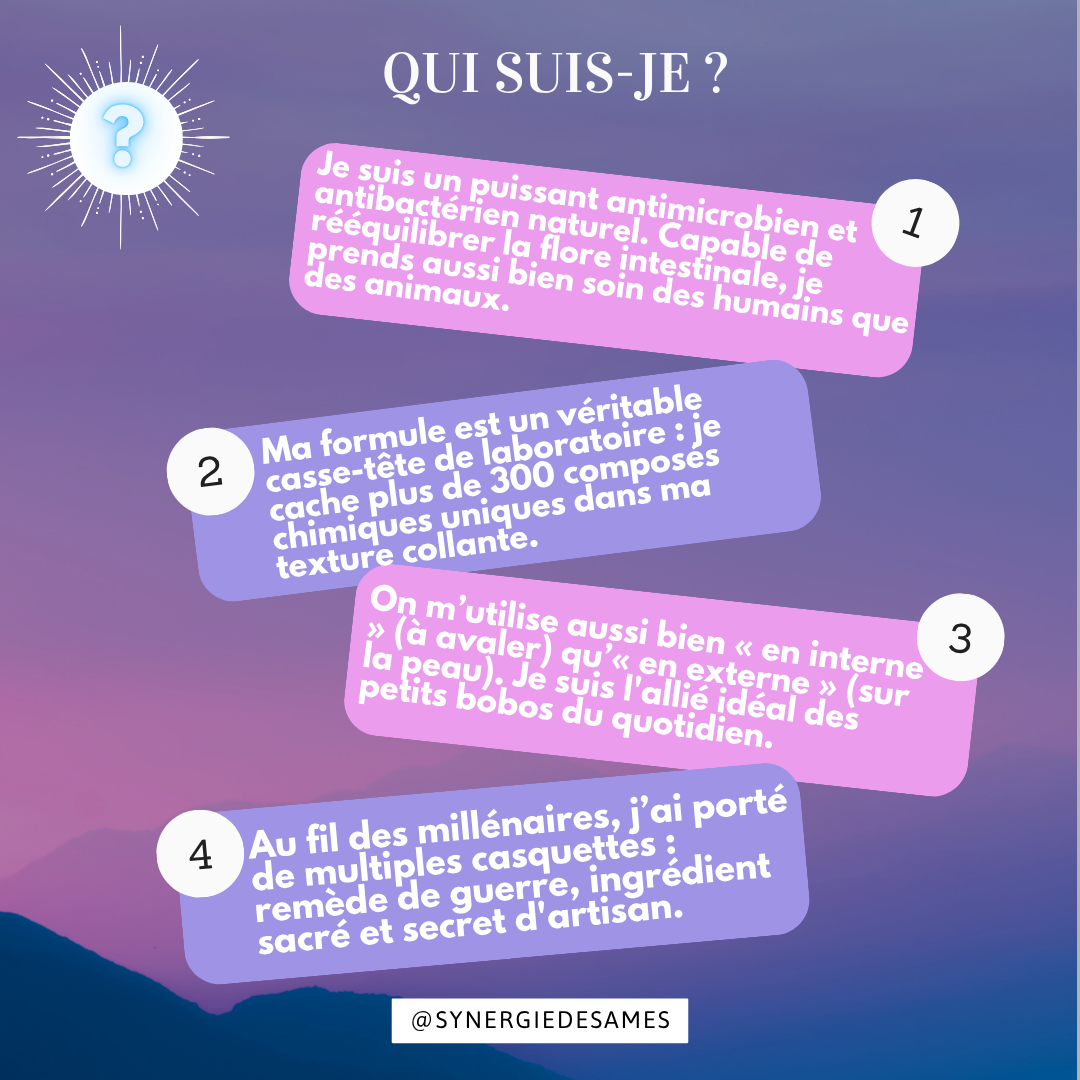 Qui suis-je ? La propolis Qui est la propolis ? Peut-on l'utiliser pour nos animaux ?